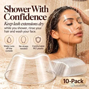 Reusable Eyelash Extension Shower Visor Shields - 10 Pack Waterproof Lash Covers