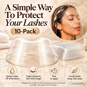 Reusable Eyelash Extension Shower Visor Shields - 10 Pack Waterproof Lash Covers