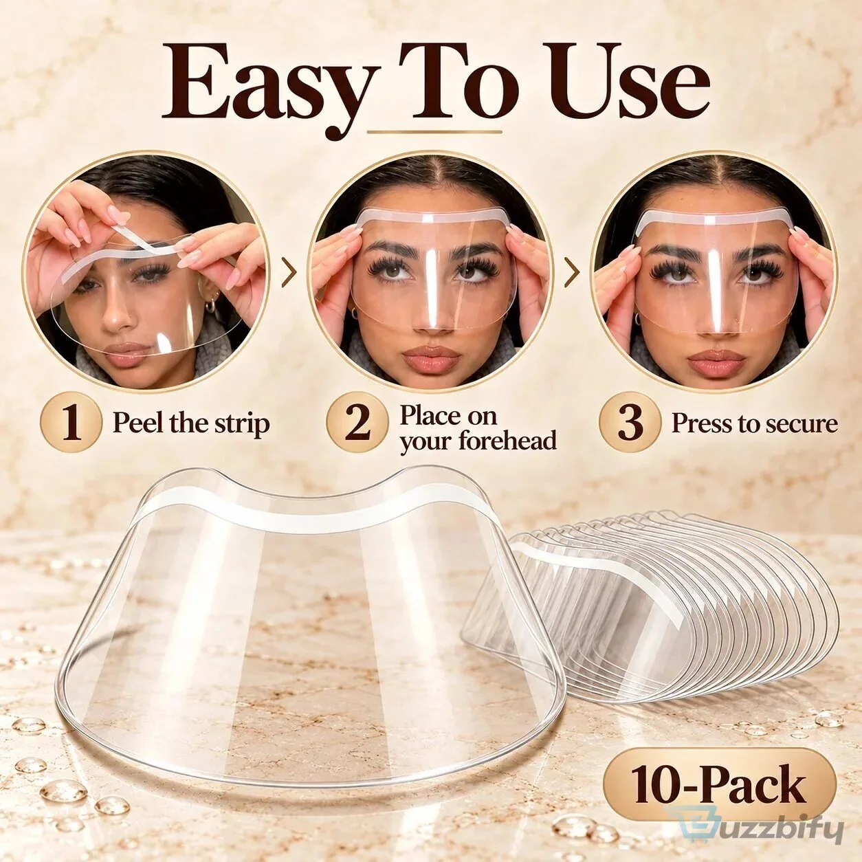 Reusable Eyelash Extension Shower Visor Shields - 10 Pack Waterproof Lash Covers