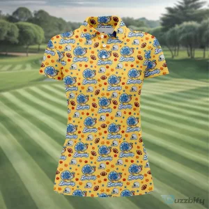 Detroit Lions Thanksgiving Turkey Football Pattern Sleeveless Polo Shirt for Women