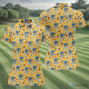 Detroit Lions Thanksgiving Turkey Football Pattern Sleeveless Polo Shirt for Women