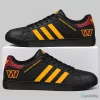 Black and Gold Triple Stripe Low Top Sneakers for Washington Commanders NFL Team