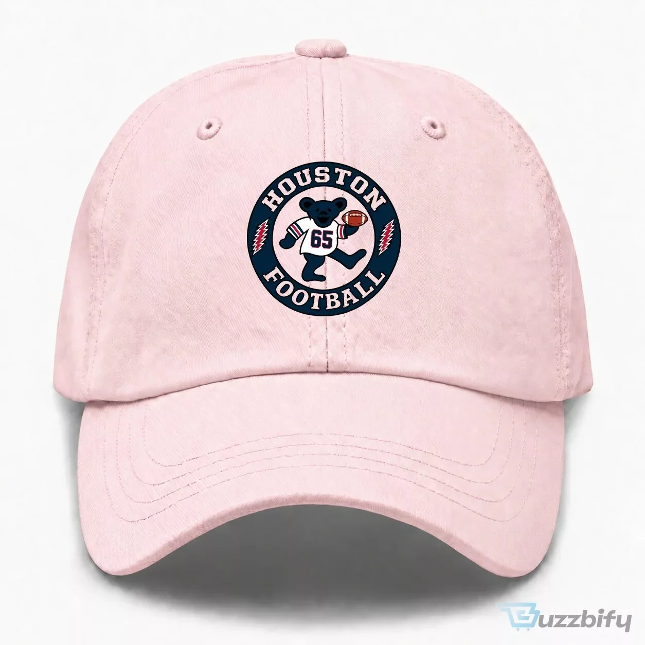Houston Football Dancing Bear Grateful Dead Inspired White Dad Hat