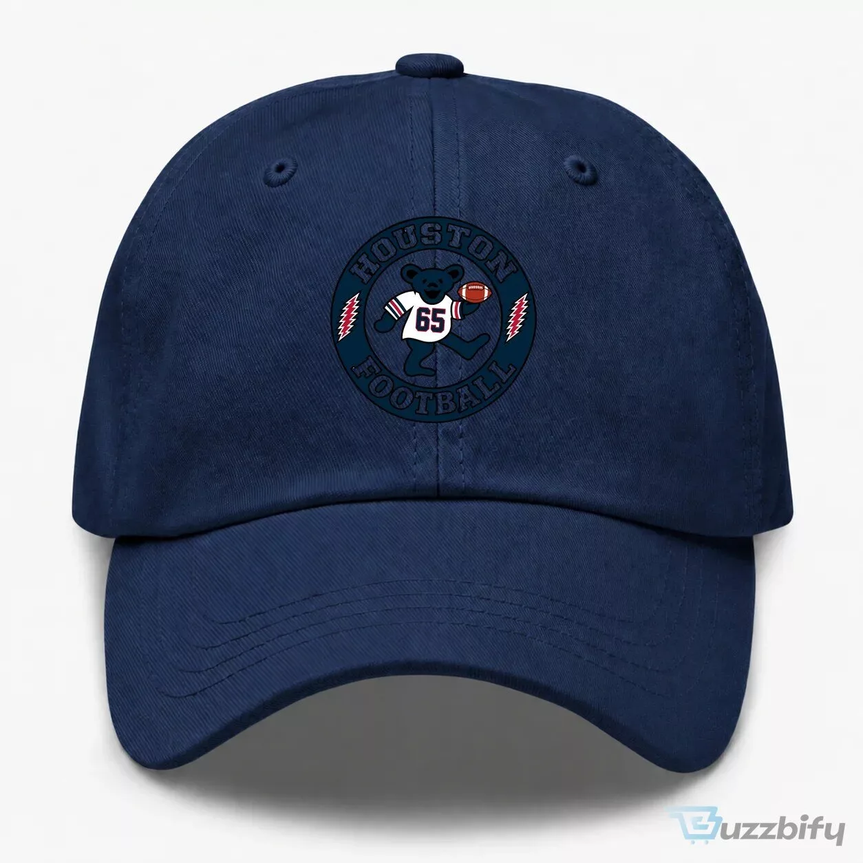 Houston Football Dancing Bear Grateful Dead Inspired White Dad Hat