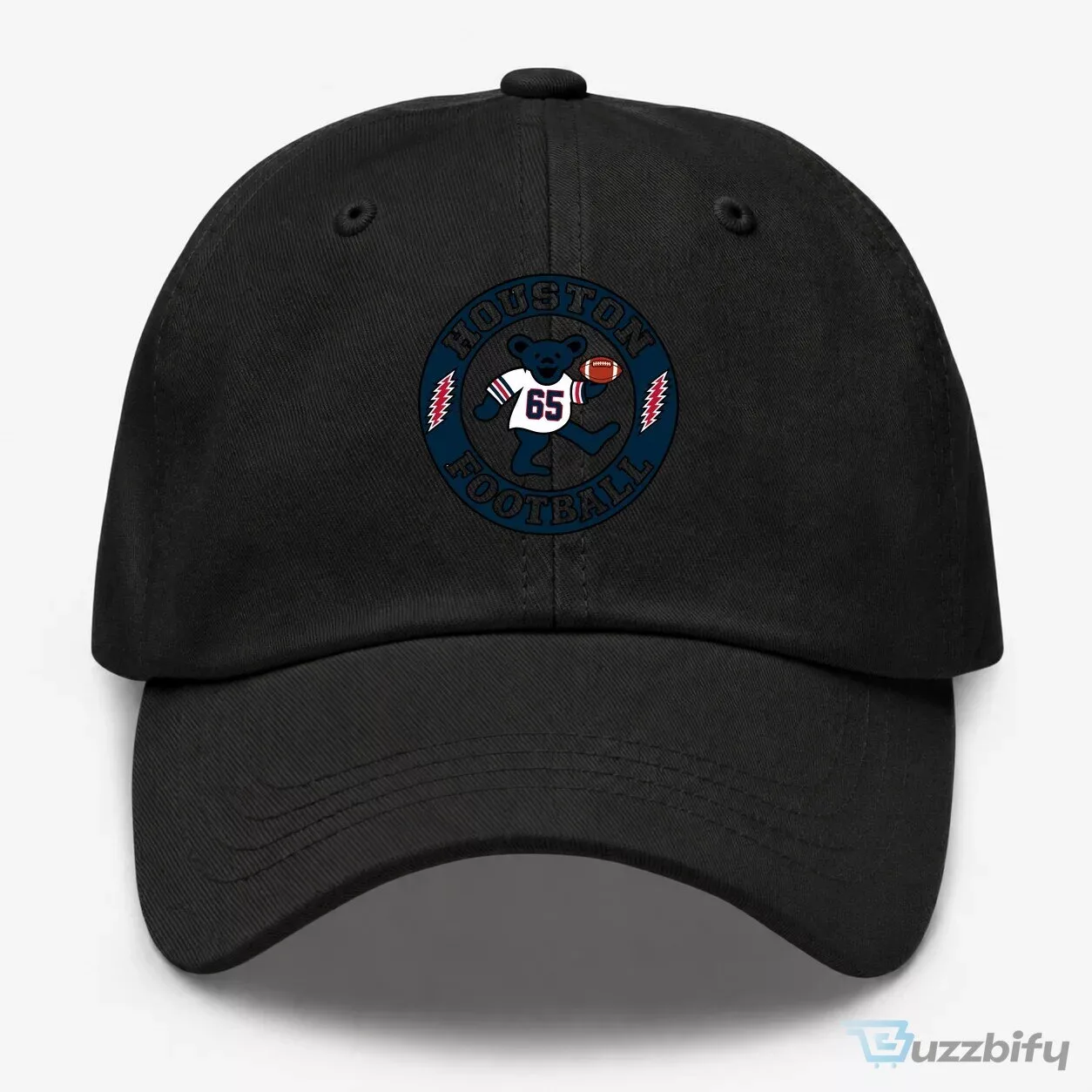 Houston Football Dancing Bear Grateful Dead Inspired White Dad Hat