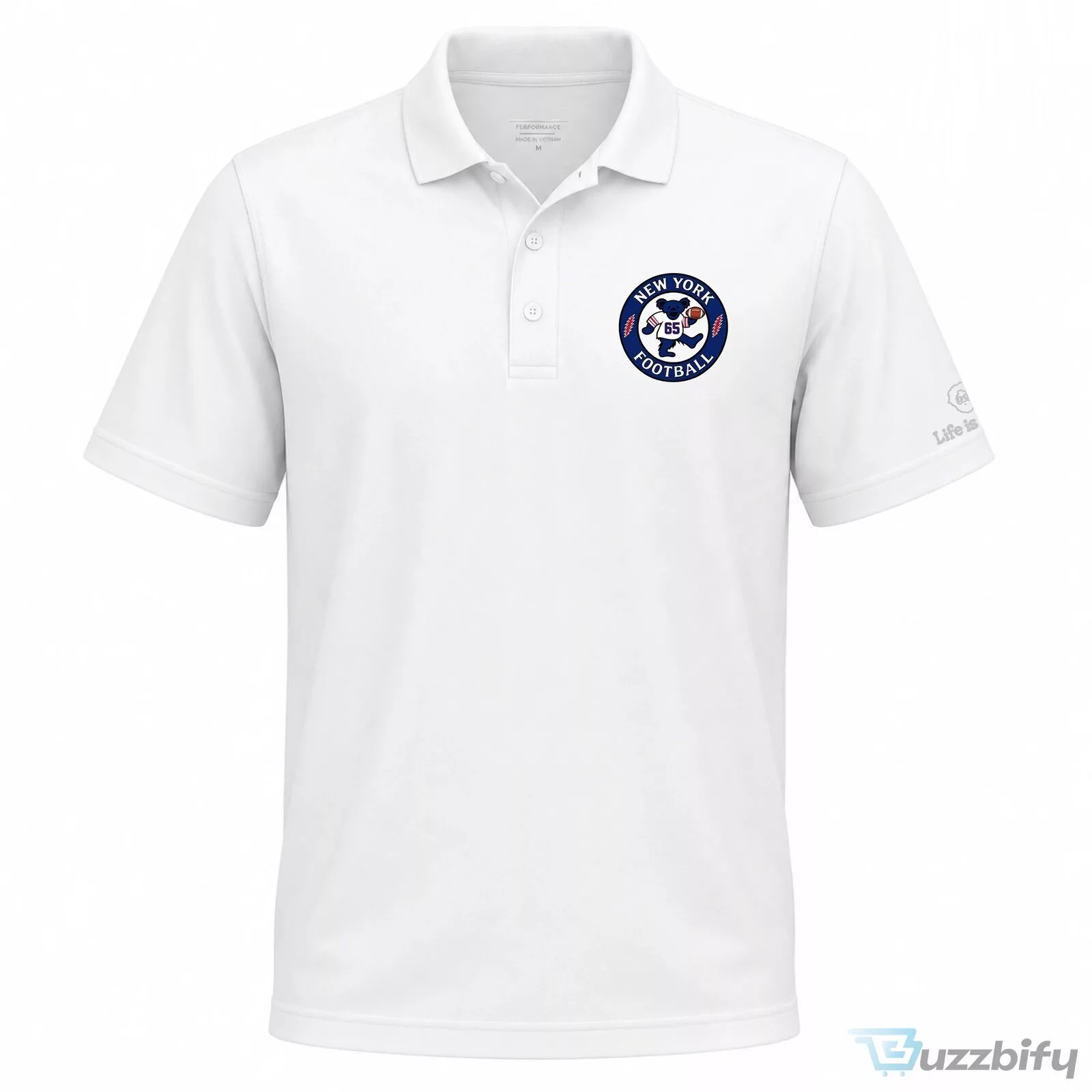New York Football Dancing Bear Grateful Dead Polo Shirt