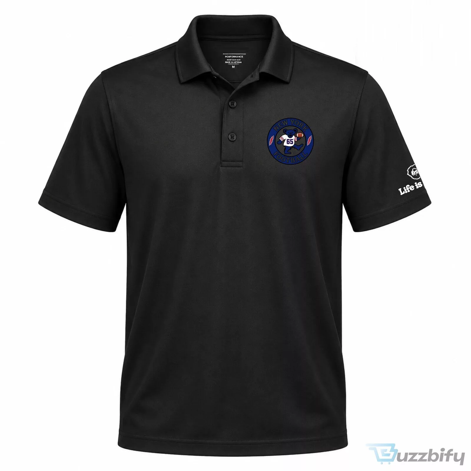 New York Football Dancing Bear Grateful Dead Polo Shirt