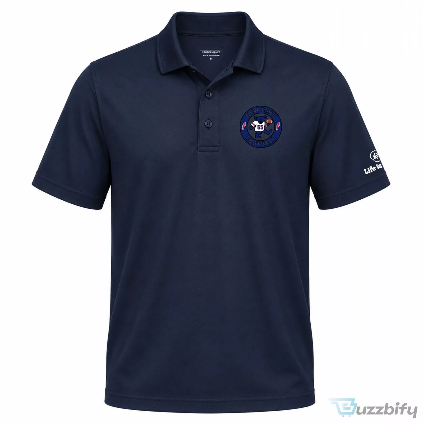 New York Football Dancing Bear Grateful Dead Polo Shirt