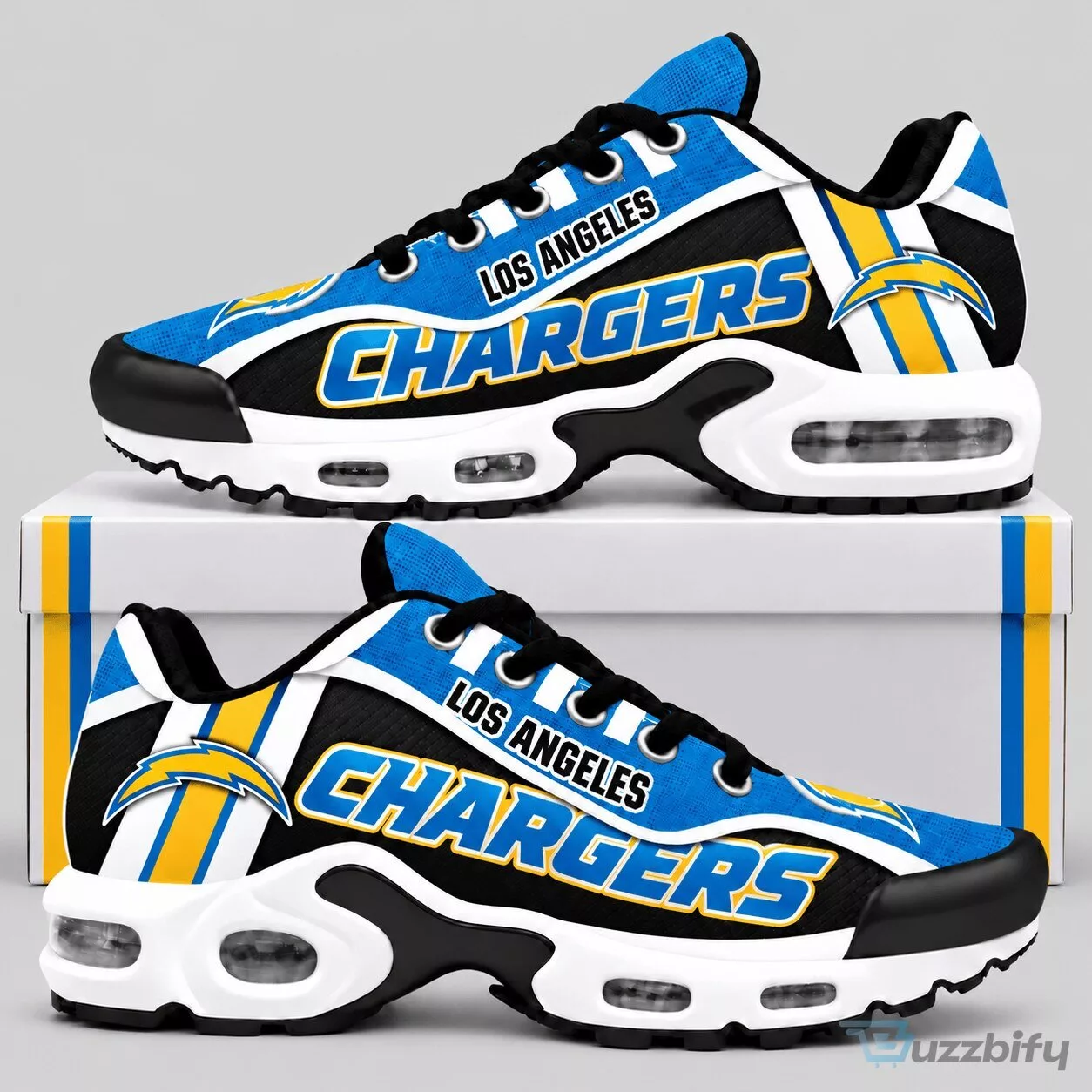 Los Angeles Chargers NFL Bold Wordmark Air Cushion Sneakers for Men and Women