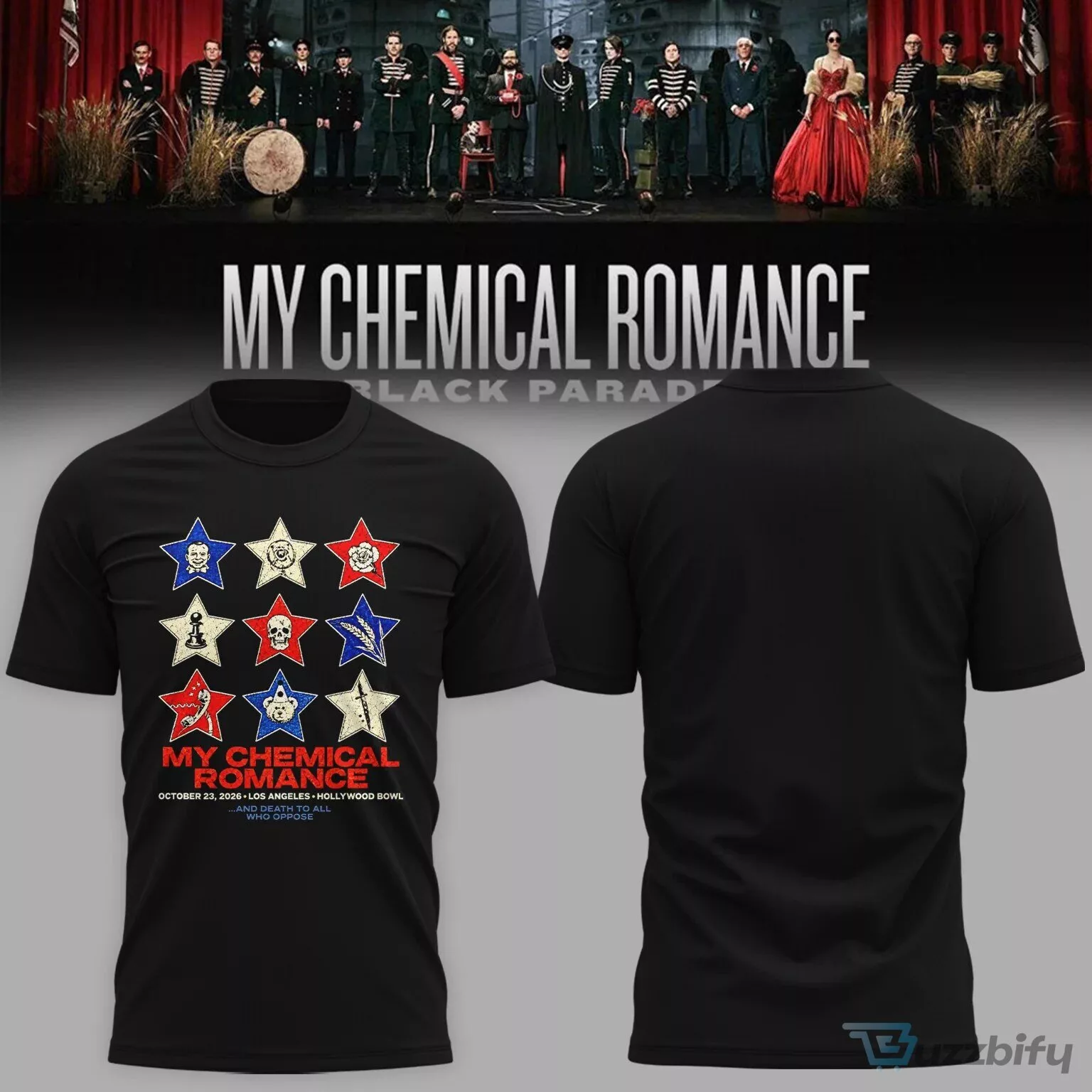 My Chemical Romance Hollywood Bowl Concert Black T-Shirt