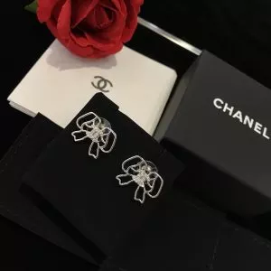Lovely Bow Frame Earrings Silver Tone For Women   2799