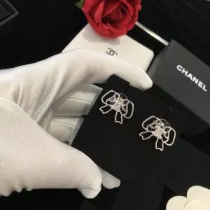 1 Lovely Bow Frame Earrings Silver Tone For Women   2799